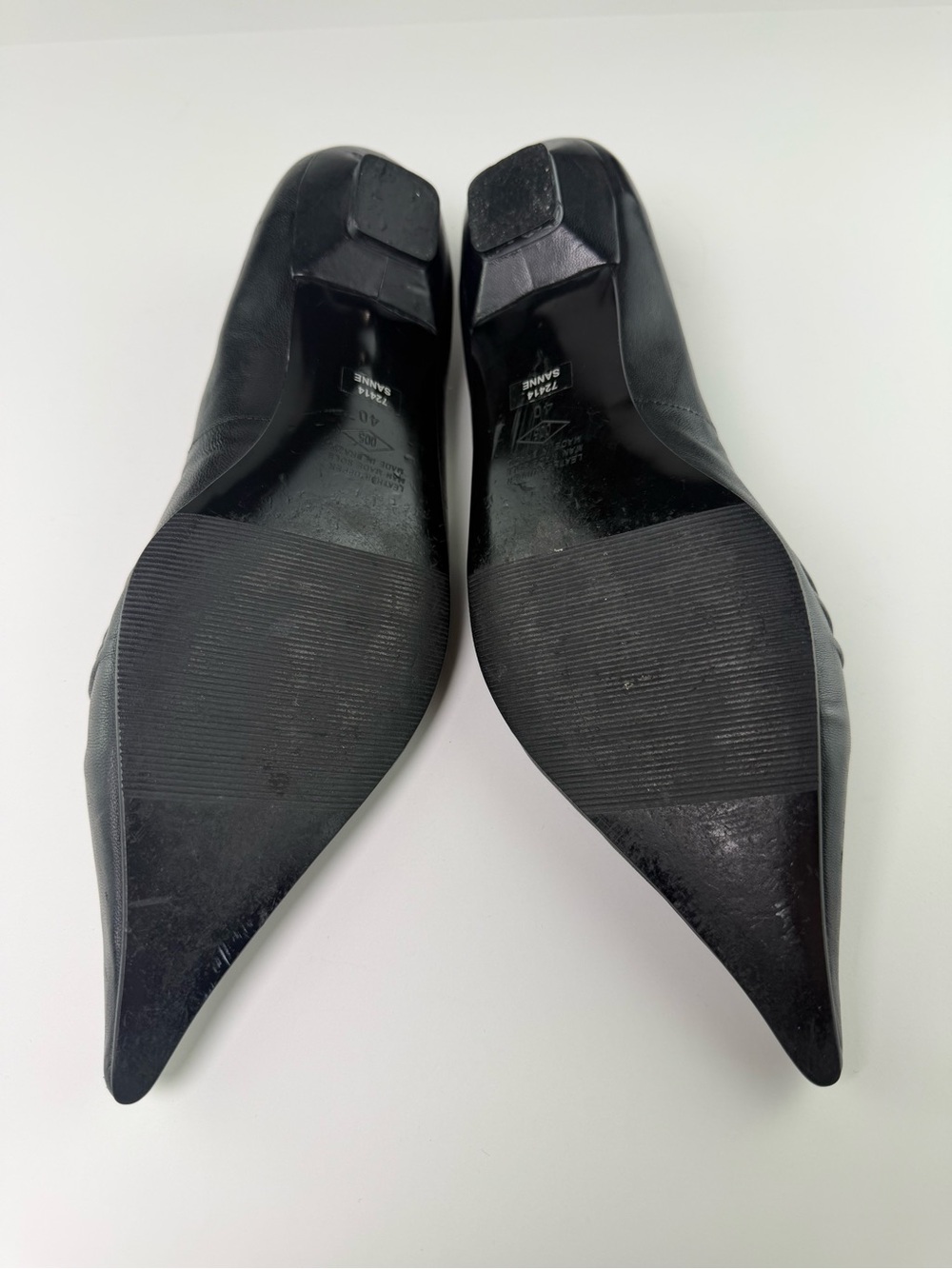 Bronx Pointed Toe Leather Ballet Flats Shoes US 9 9.5 = EU 40 Black Office Siren - Picture 8 of 9